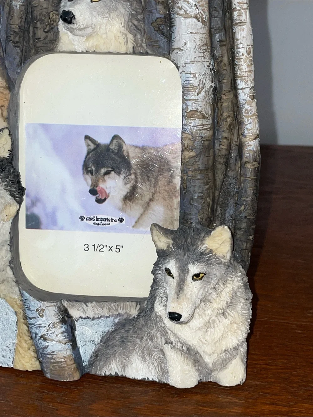 Wolf Trio Resin Photo Frame - Gray